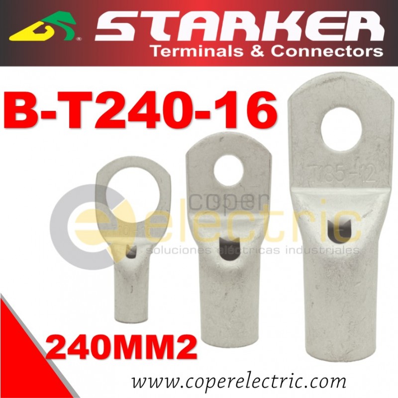 Terminal de cobre cañon corto ojal 240mm2 -16 - COPER ELECTRIC - soluciones  eléctricas industrial